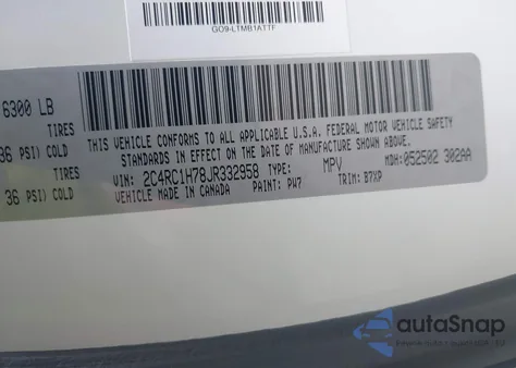 2018 Chrysler Pacifica Hybrid Touring Plus z USA, uszkodzony, nr VIN 2C4RC1H78JR332958